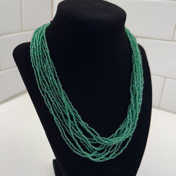 12 Strand Seed Bead Vintage Necklace - Picture 5 of 5